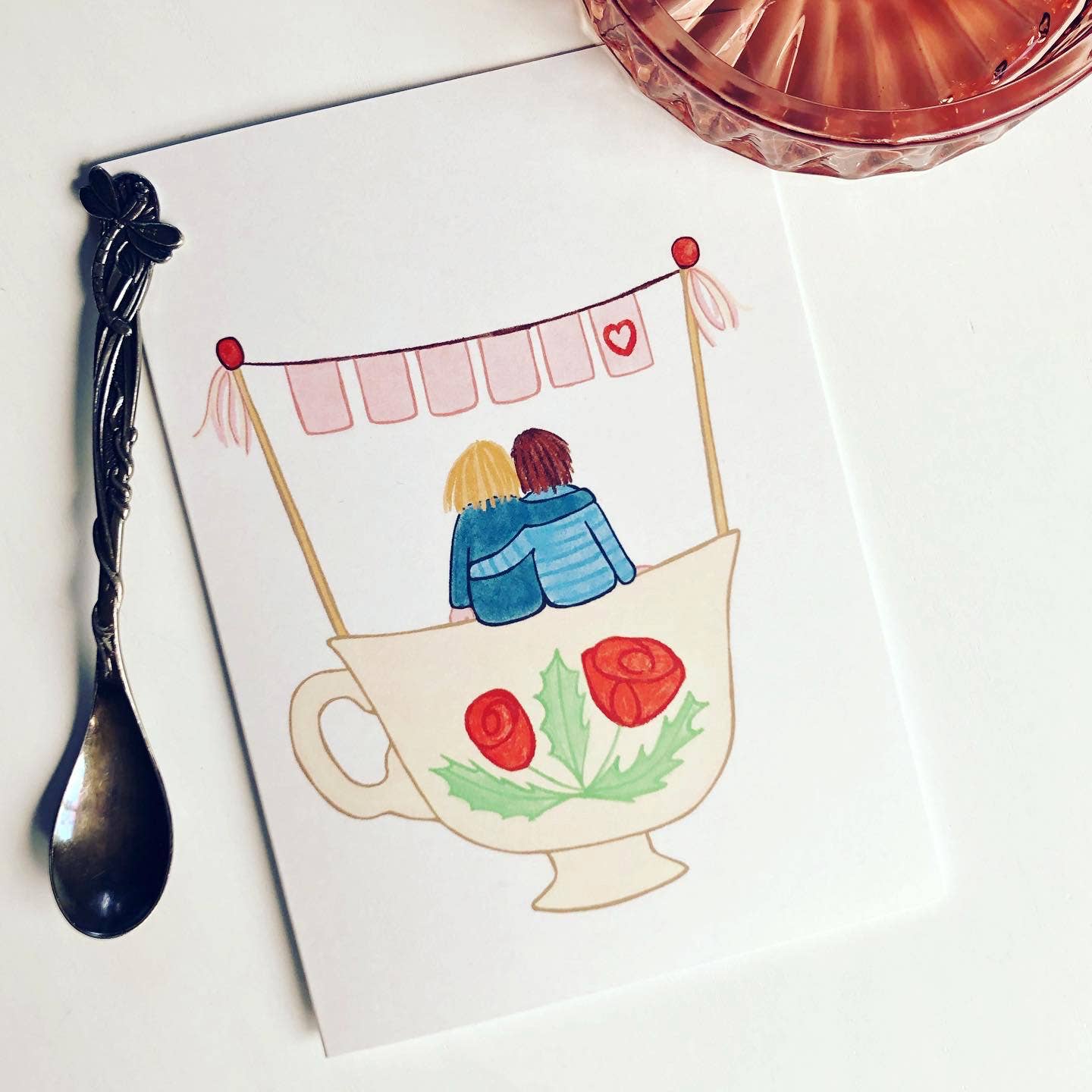 Cozy tea party | Double card with envelope