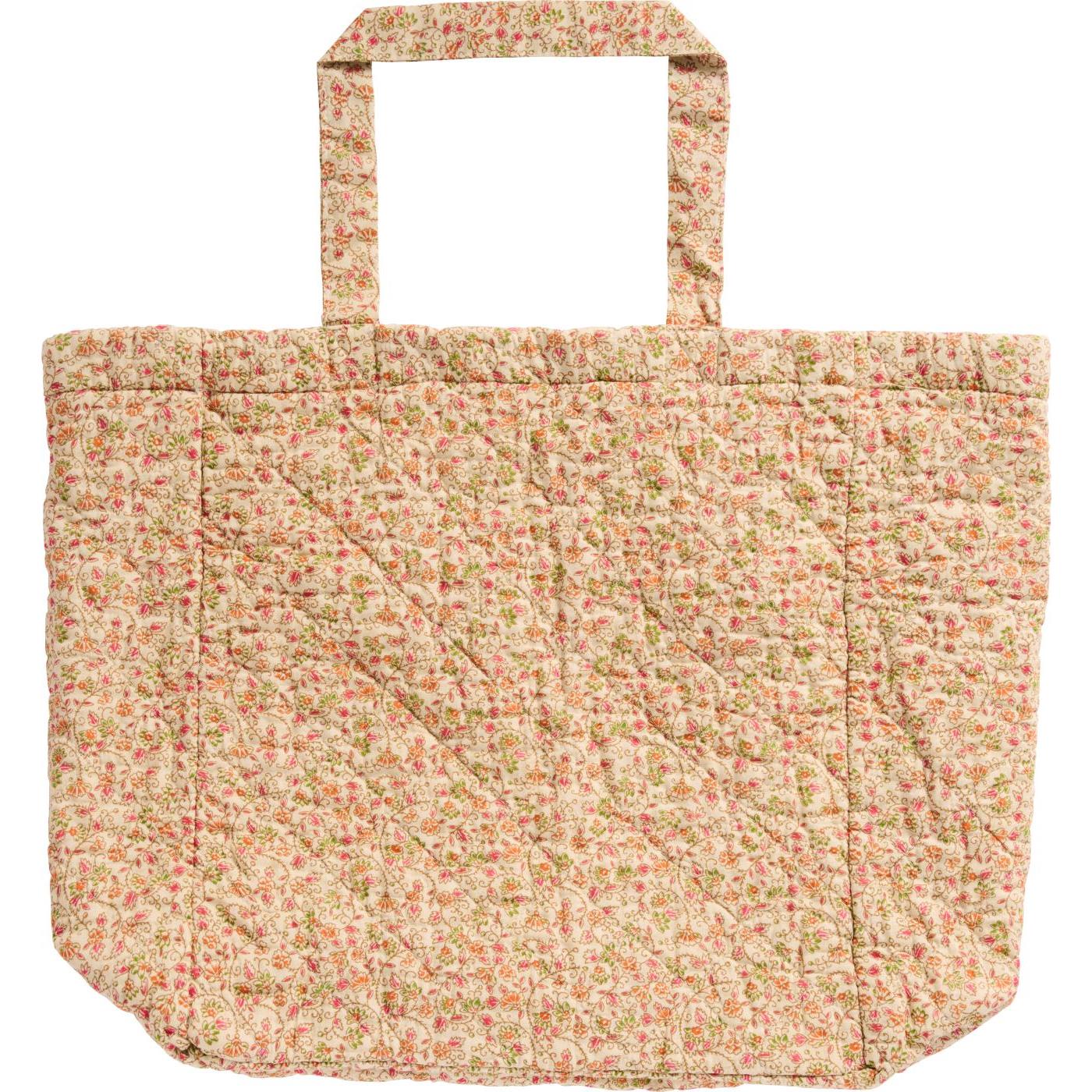 Bag quilted w/red, green and orange flower vines