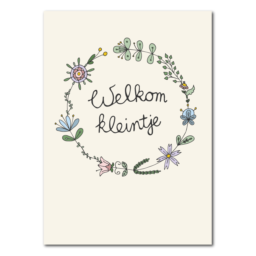Welcome little flower | Card - Welkom kleintje