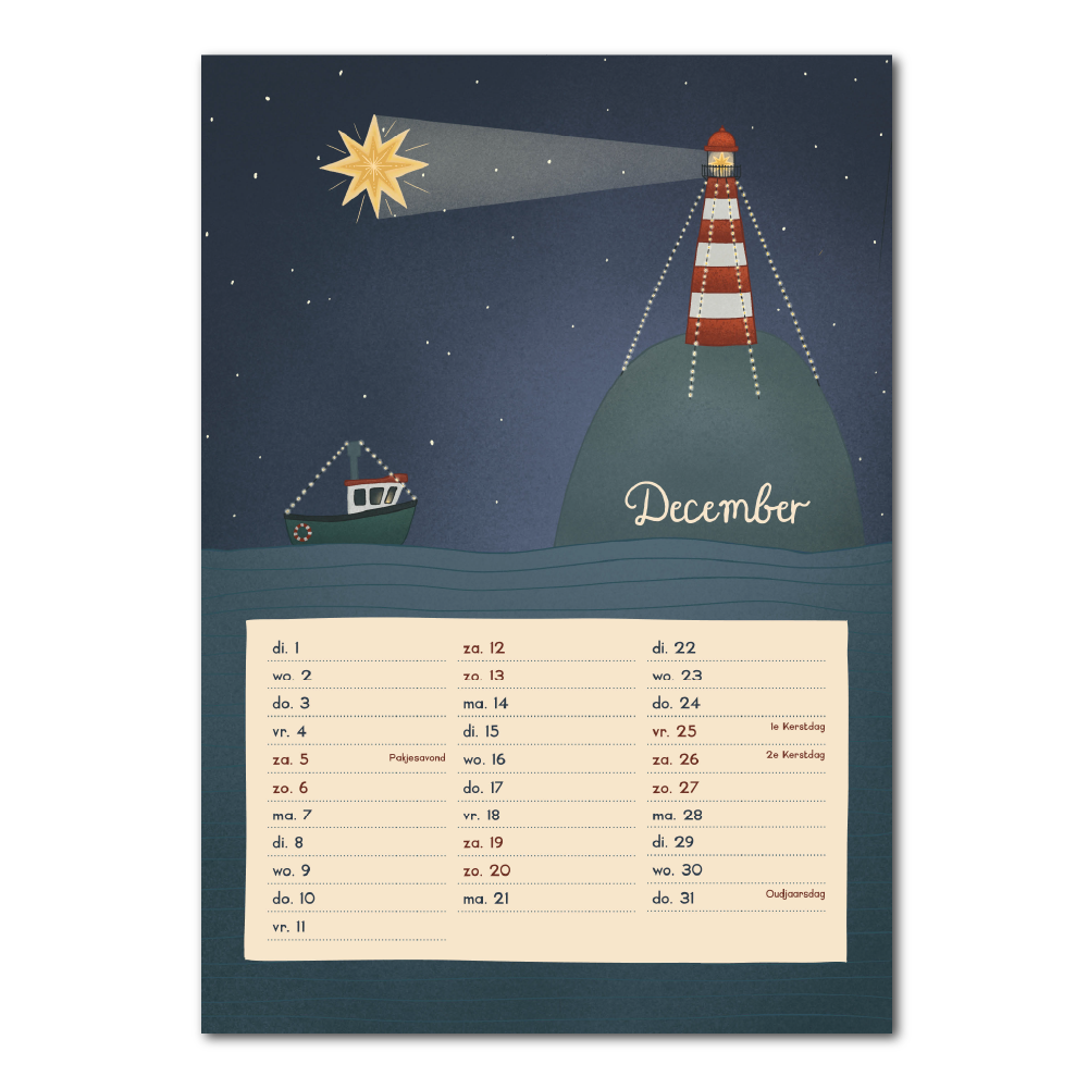 2026 Wall Calendar Beach and Coast: Dutch