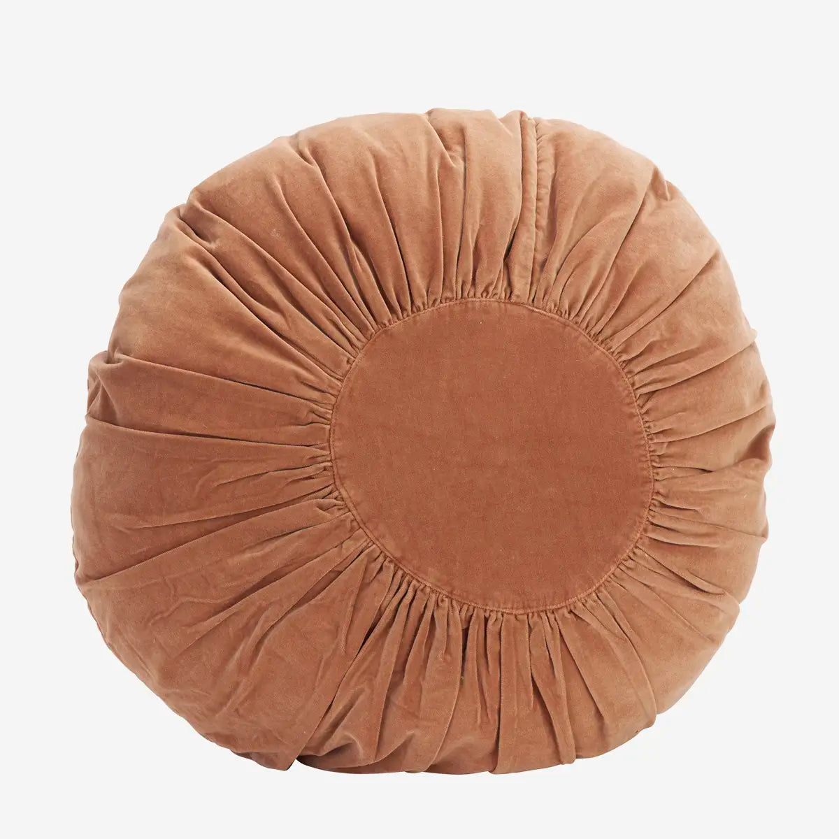 Round velvet cushion - Dusty peach