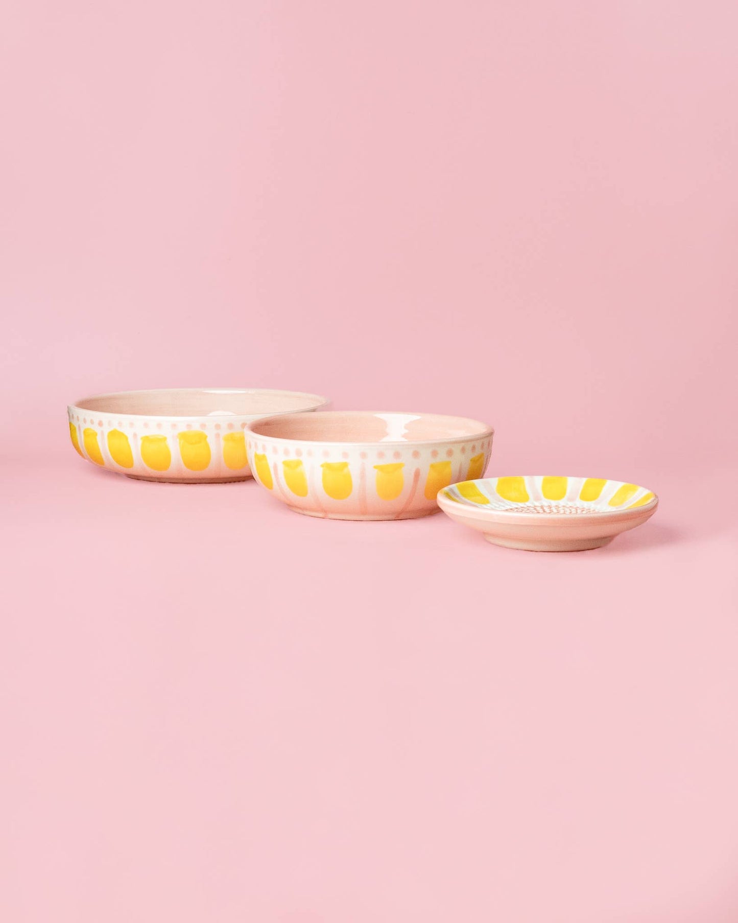 Small Ceramic Grater Plate / Pastel Pink