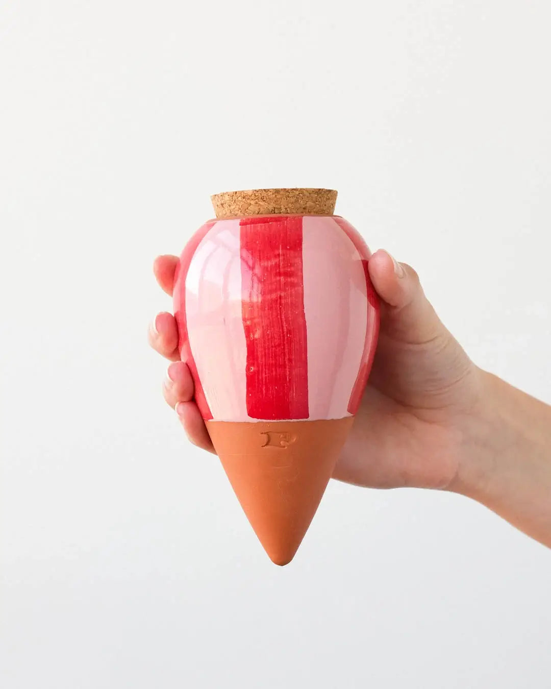 Hydrating Olla - Pink and red stripes