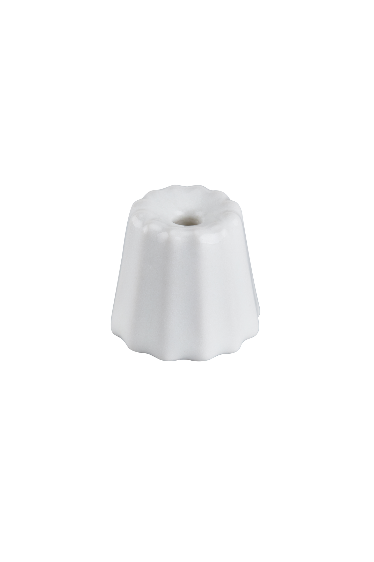 Porcelain Candle Holder: Glossy White