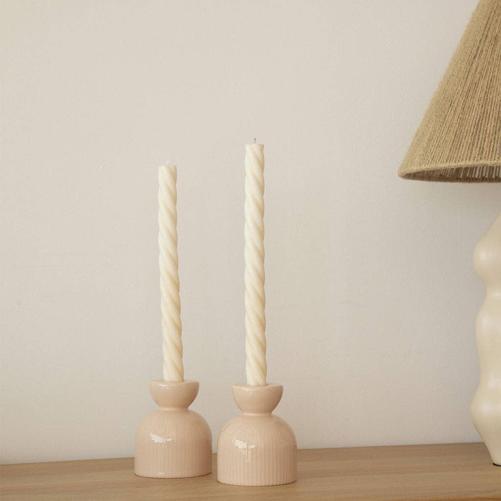 Lus ceramic candle holder - Powdered