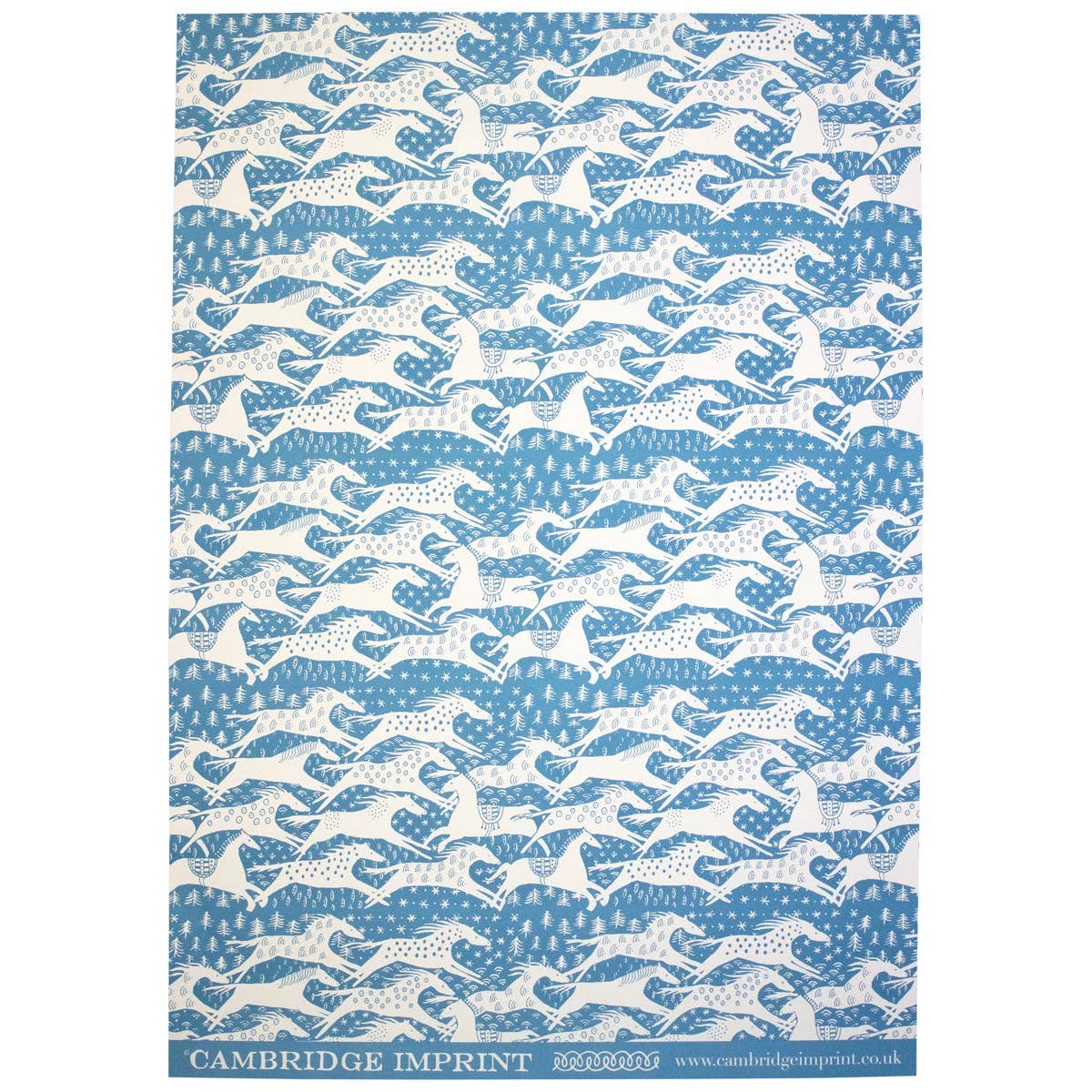 Patterned Paper Horses Blue