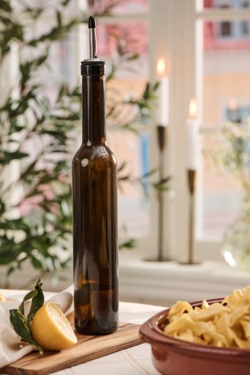 Oil/vinegar bottle olive green 390 ml