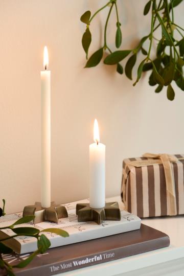 Candle holder f/1.3 cm candle star-shaped