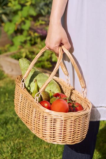 Basket oval w/2 movable handles