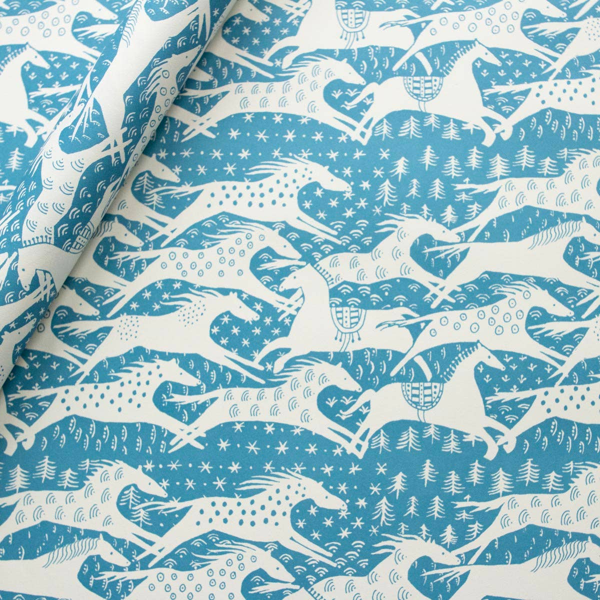 Patterned Paper Horses Blue