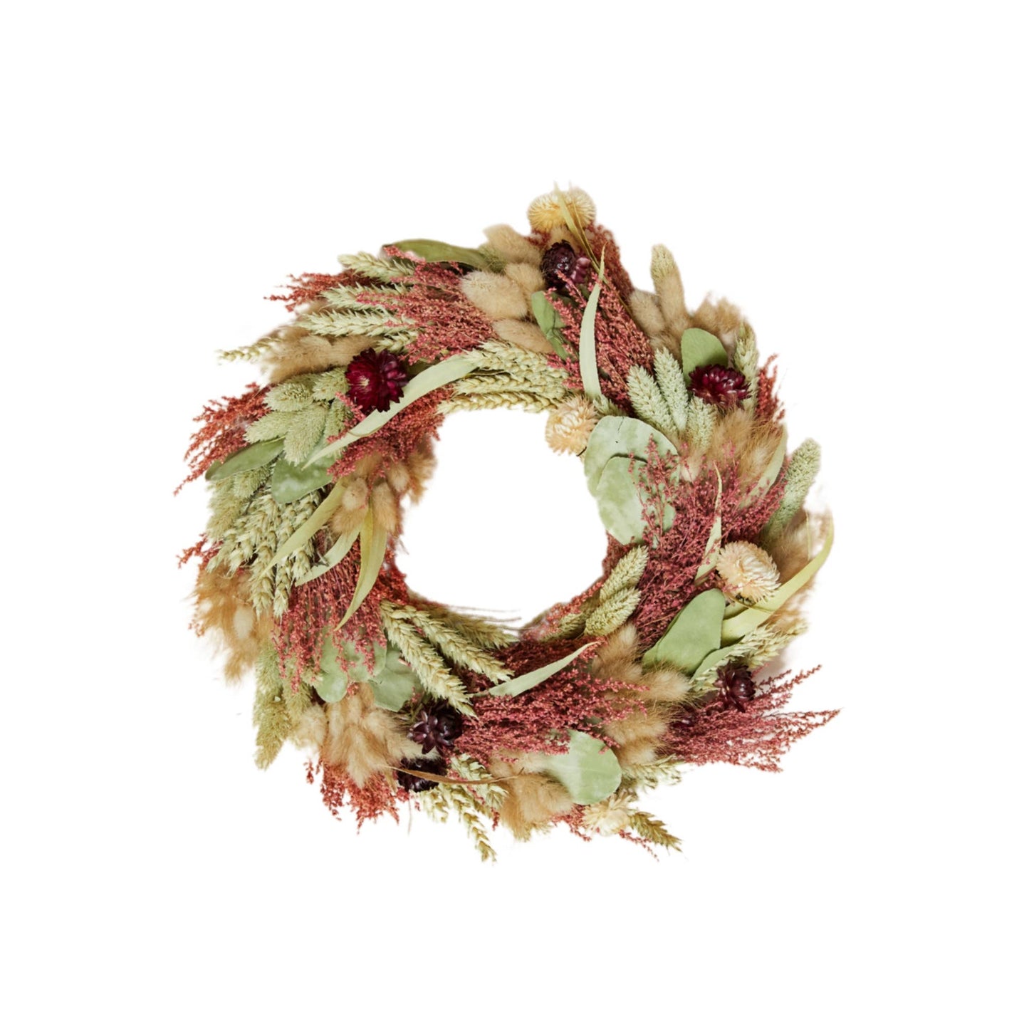 Christmas wreath with dried flowers - rosewood: Large
