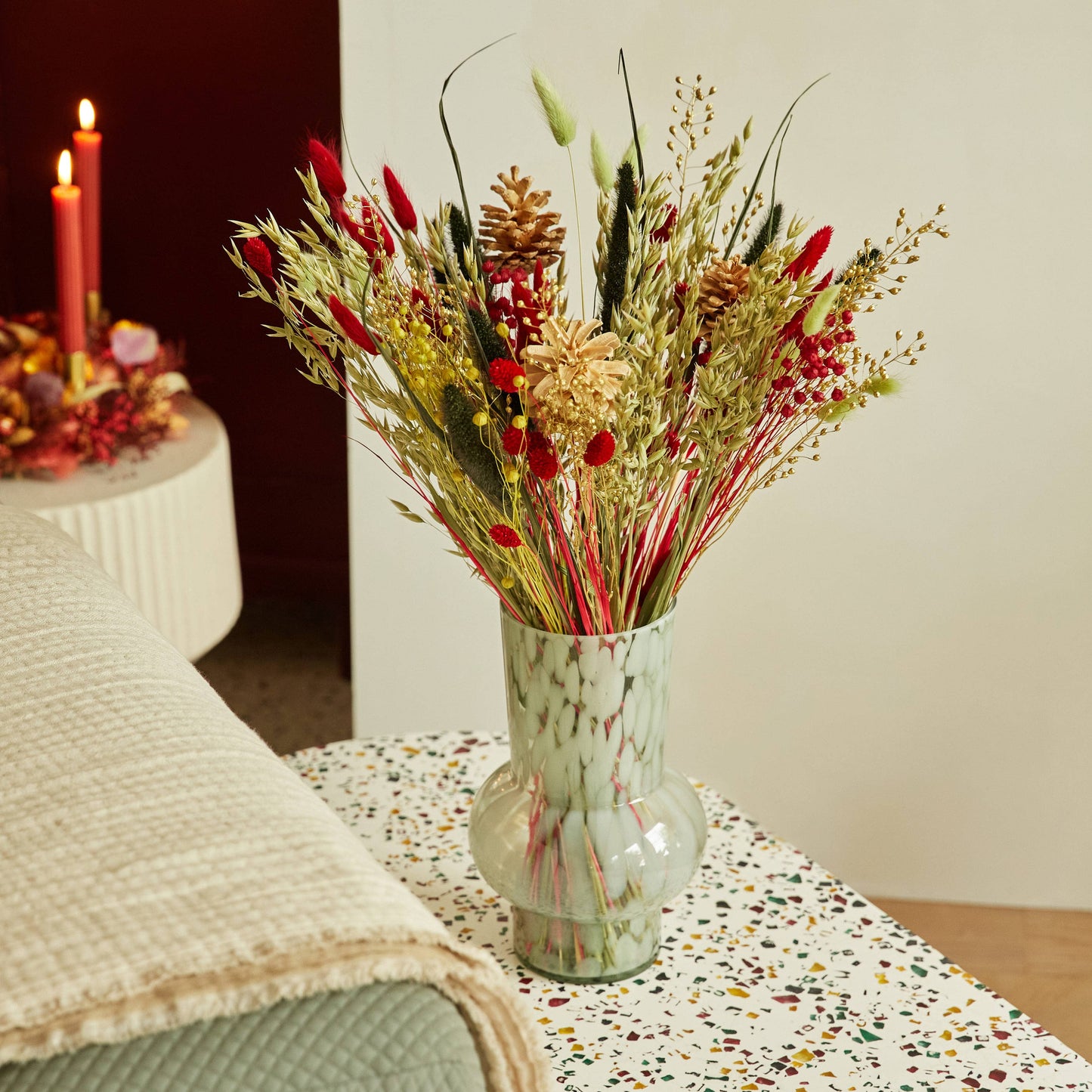 Dried Flowers - Classic Christmas Bouquet - Holiday Cheer