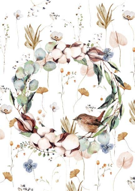 Sustainable postcard wreath