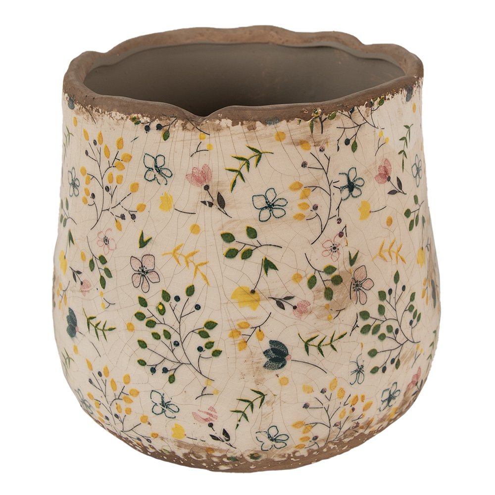 Bloempot Beige, Keramiek Ø 21x19 cm
