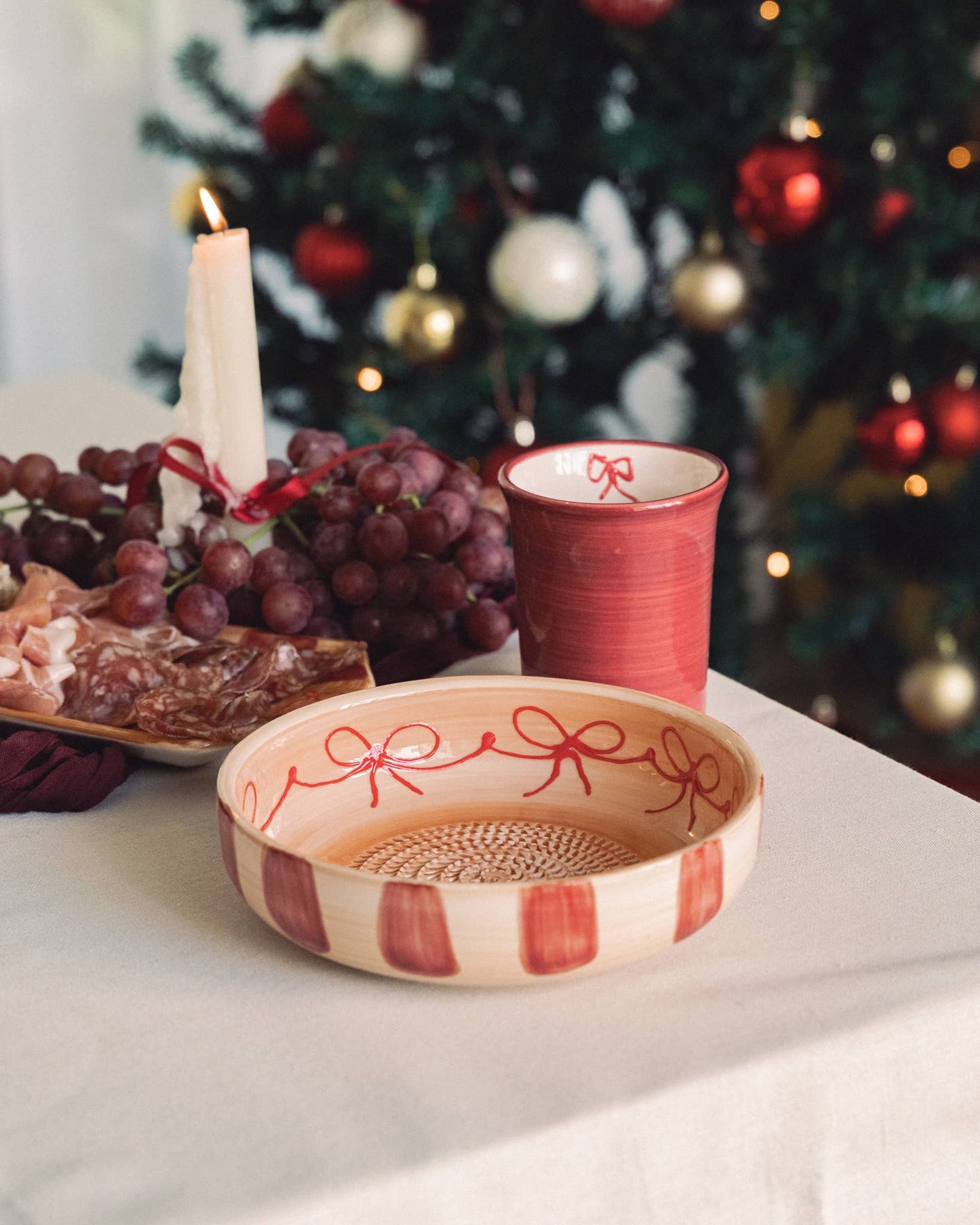 Large Pottery Grater Plate + FREE Spoon - Noelle