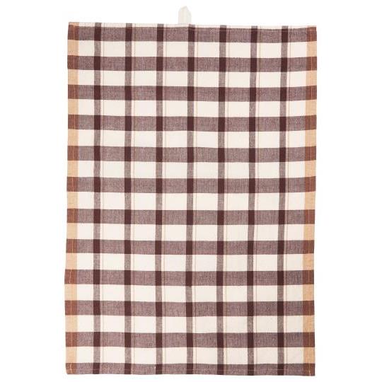 Theedoek Malthe bruin patroon