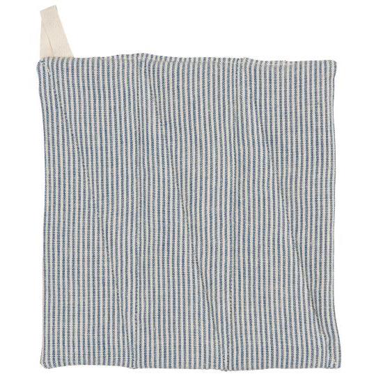 Pot holder Charlie w/thin dark blue stripes