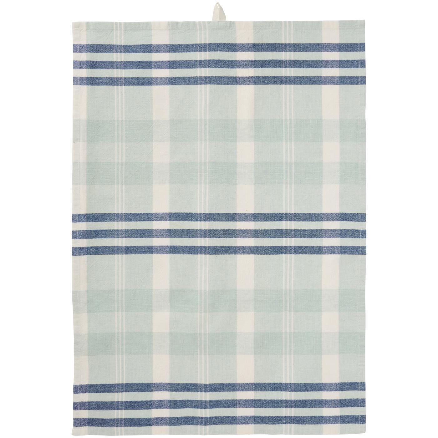 Tea towel Lucy w/light blue, dark blue and white stripes