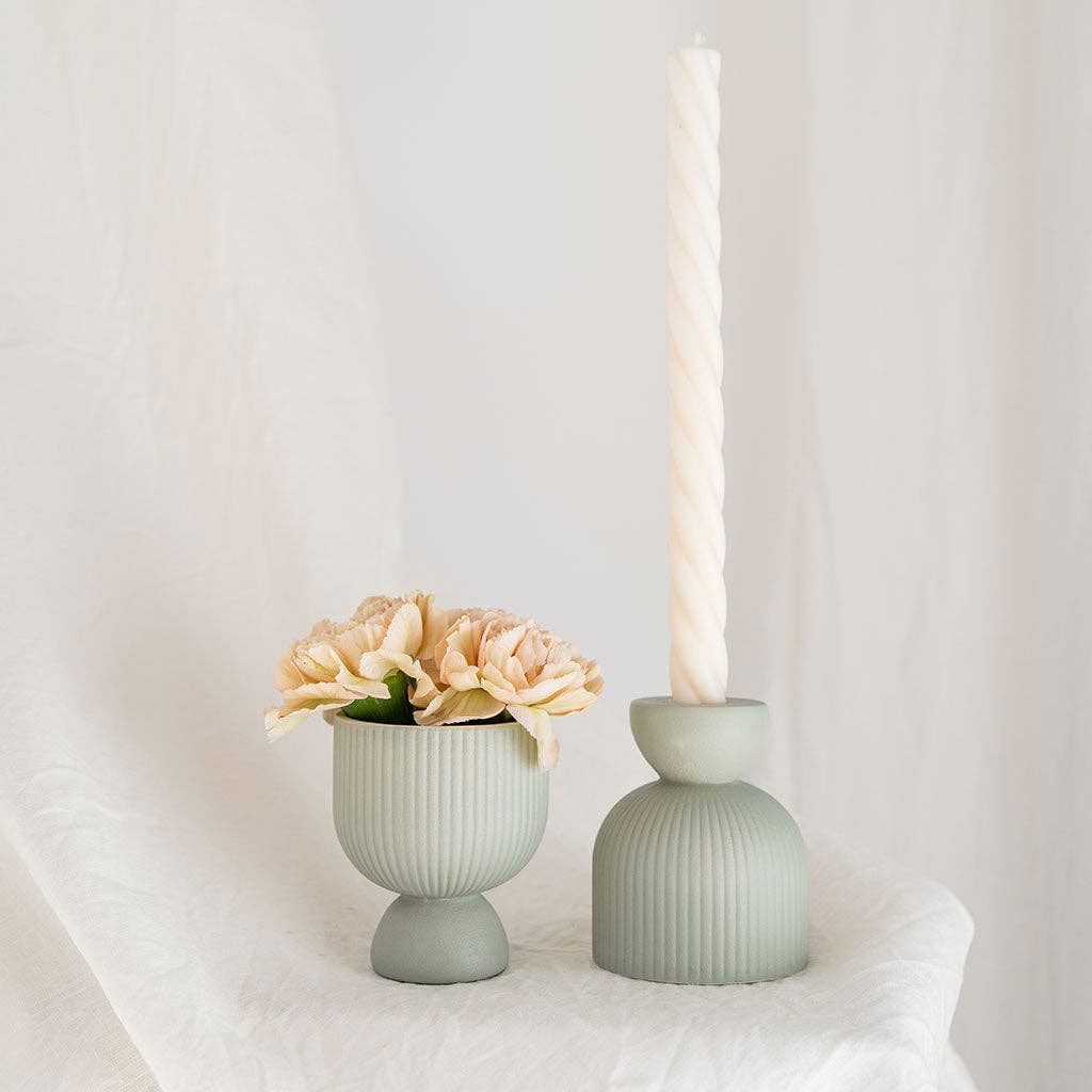 Lus ceramic candle holder - Powdered