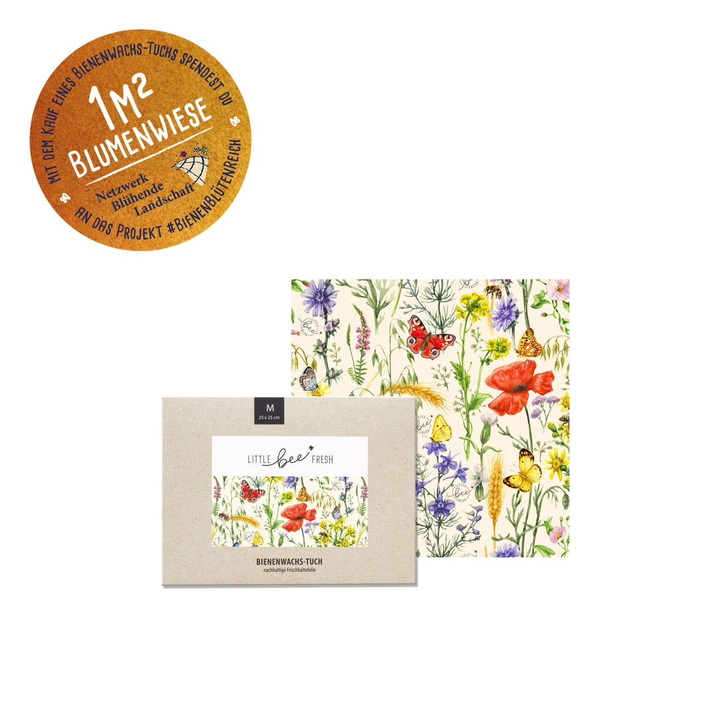 Organic Beeswax Cloth - Bee Dream “M” - 25 x 25 cm
