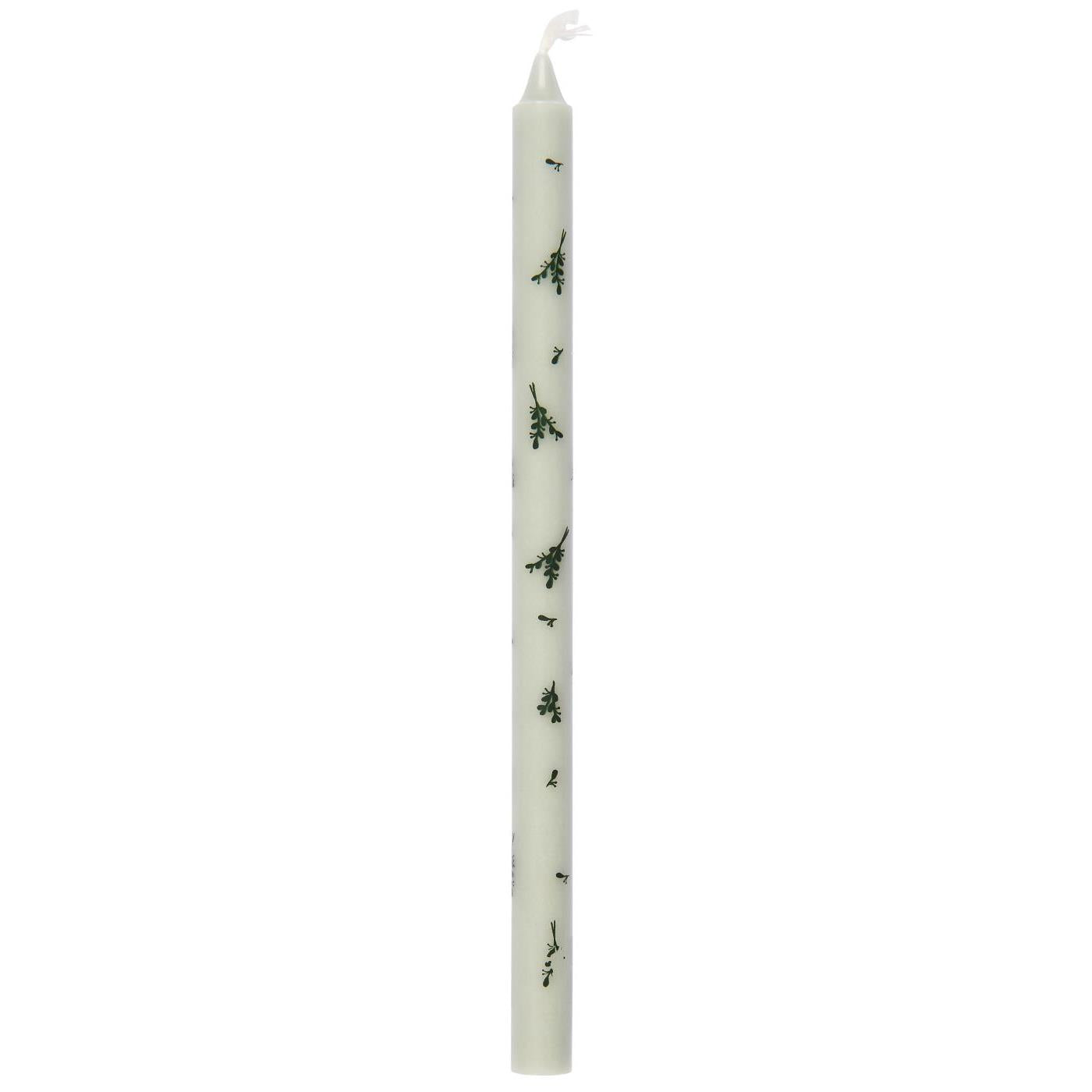 Taper candle mistletoe