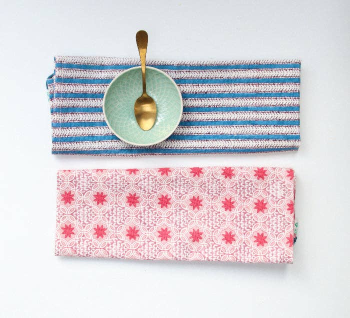 Dishcloth | Stars Roza | Handblockprinted