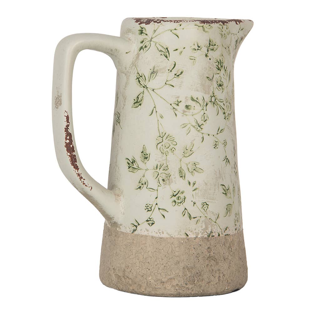 6CE1924M Decoration can 16x11x20 cm Green Beige Ceramic