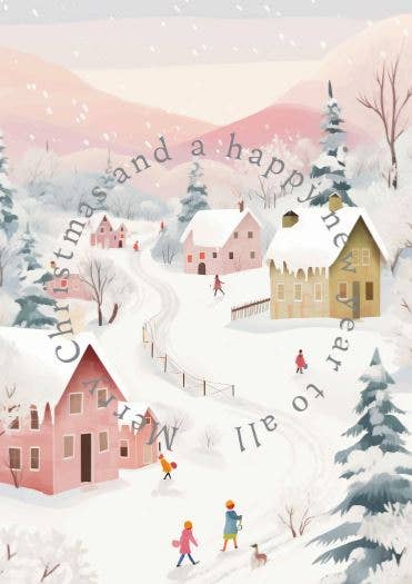 Sustainable postcard Christmas village