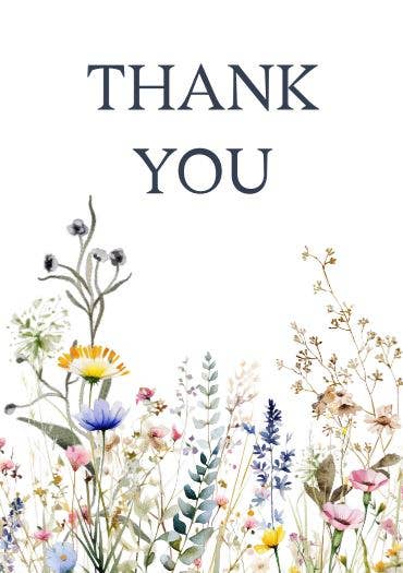 Sustainable postcard Thank you floral