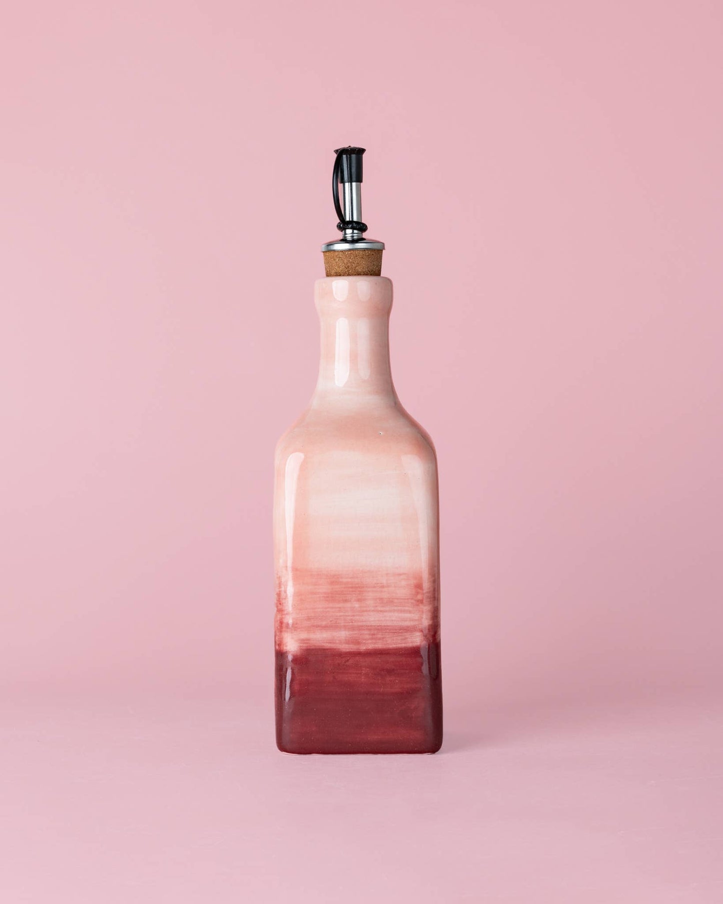 Artisanal Ceramic Olive Oil Dispenser - Pink Sakura
