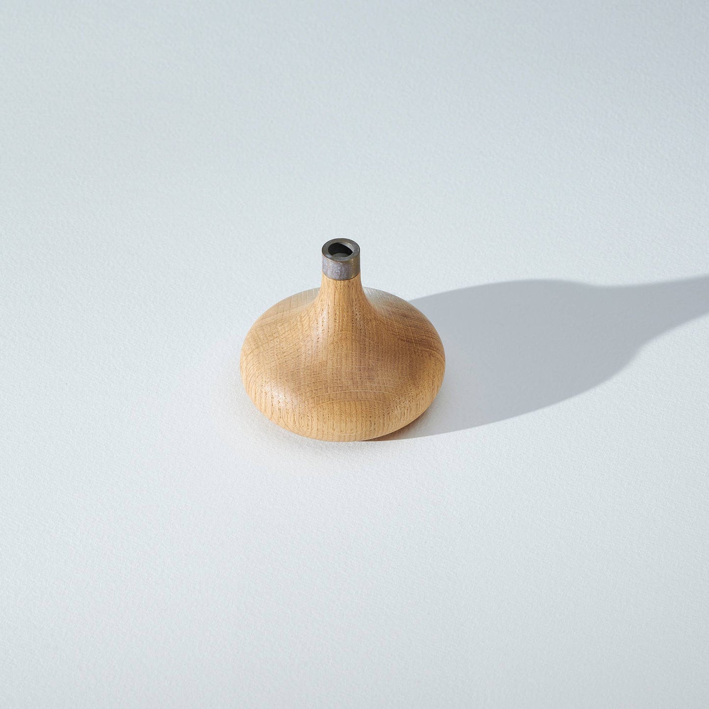 Oak Candle Holder: Aged Brass Socket