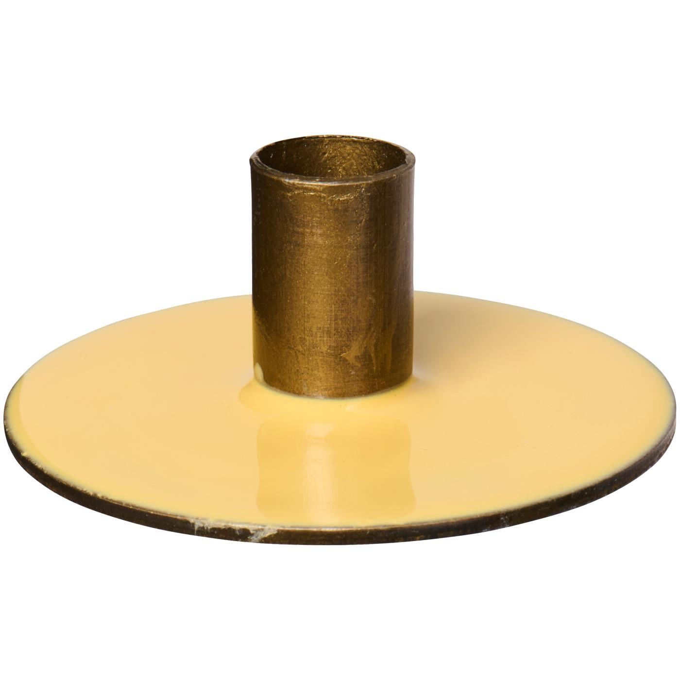 Candle holder f/1.3 cm candle 2-coloured light yellow