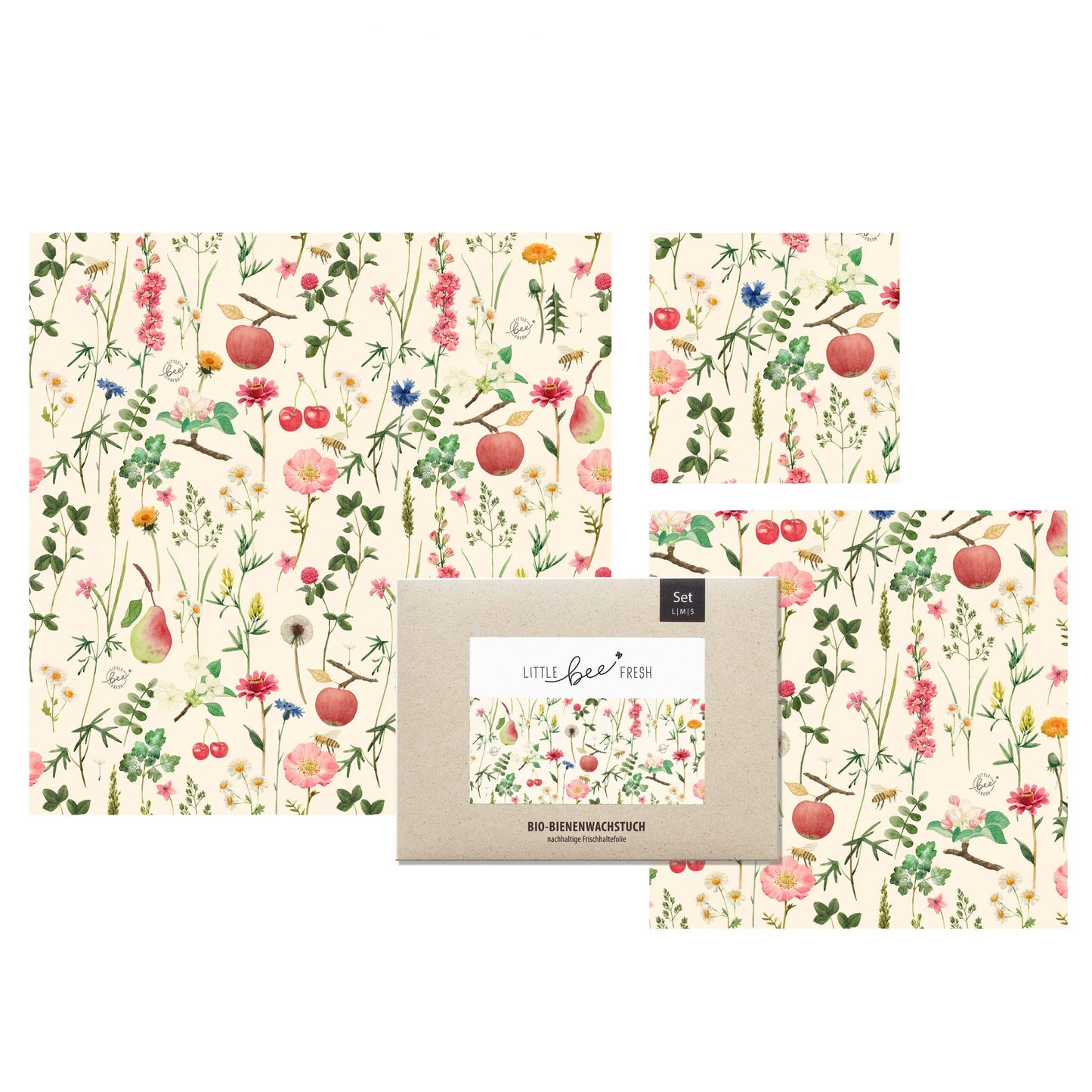 Organic Beeswax Cloth Meadow “Starter Set” - S/M/L