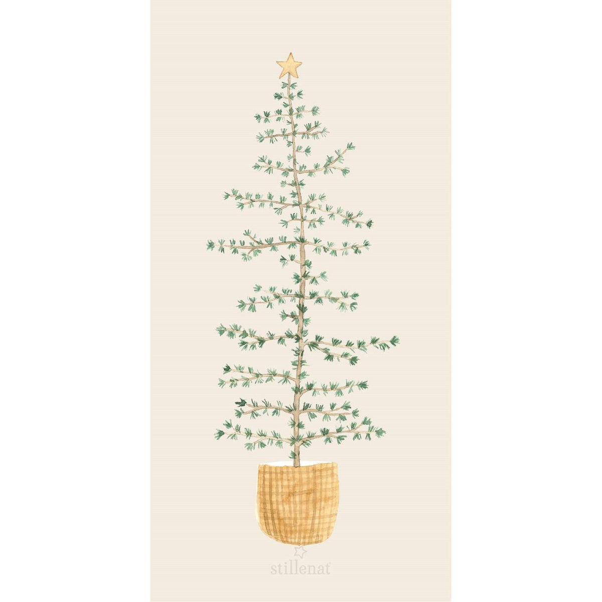 Napkin 10x20 cm cedar tree in basket 16 pcs/pck