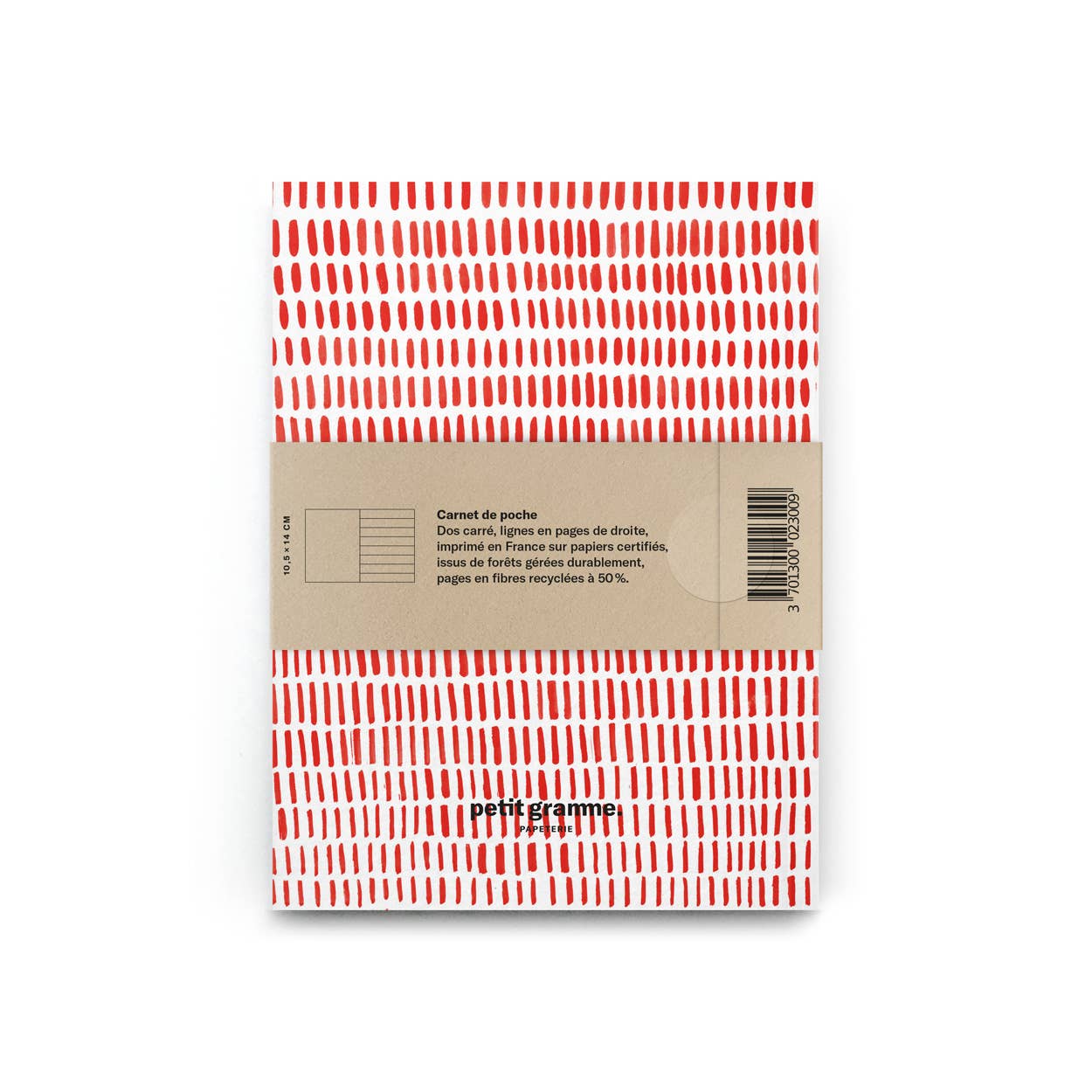 Small red lines pocket notebook
