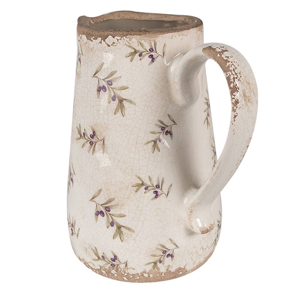 6CE1671M Decoration can 16x12x18 cm Beige Blue Ceramic