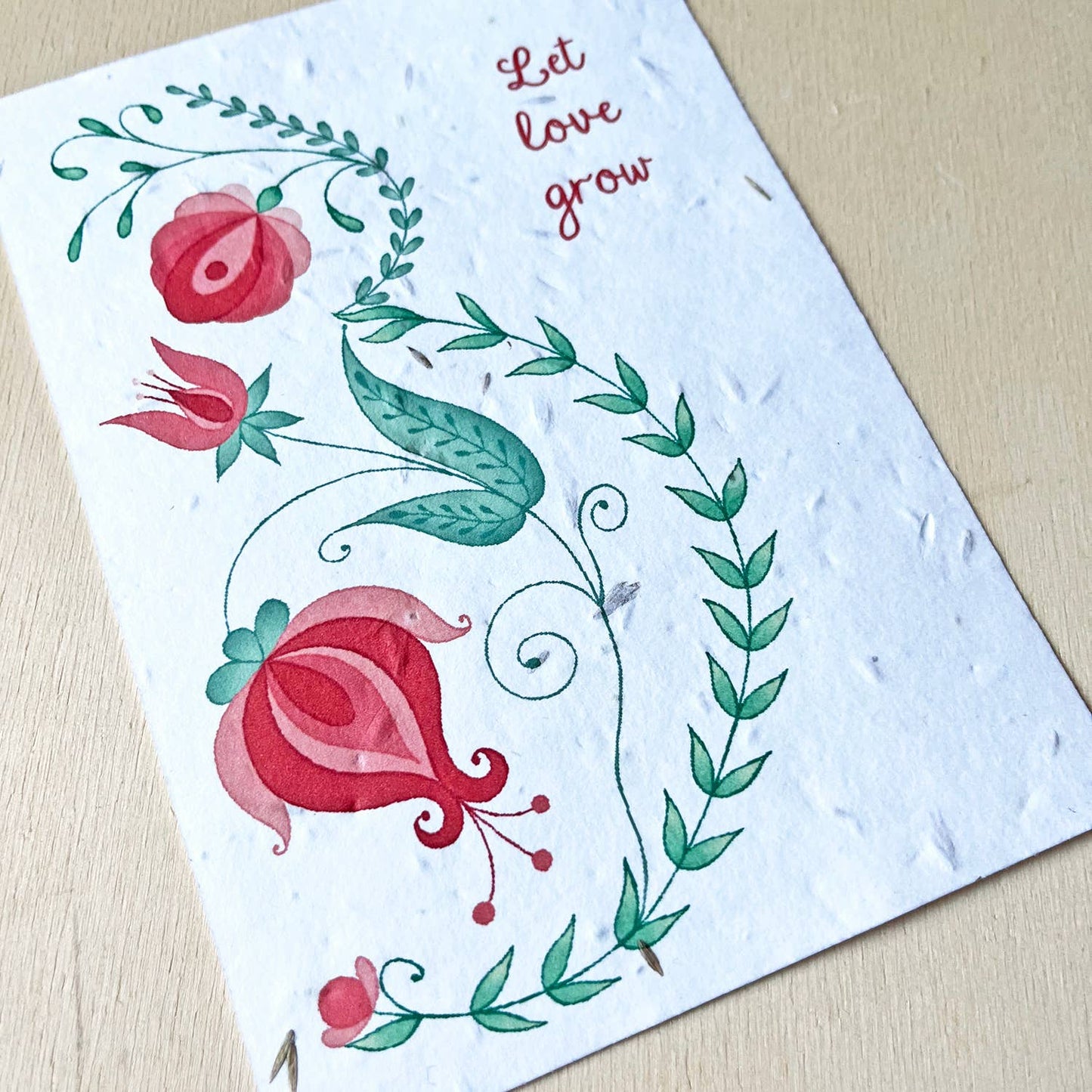 Let love grow | Growth card folklore flowers