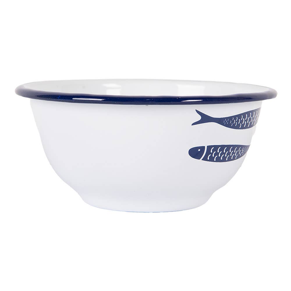 Bowl 350 ml White Metal Fishes
