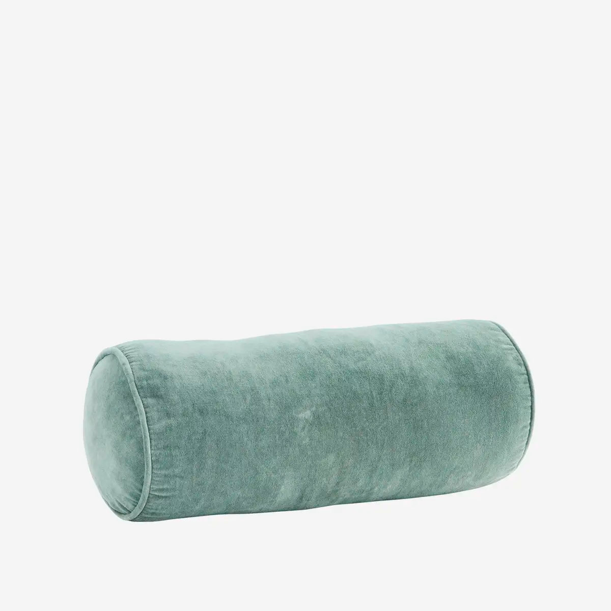 Velvet bolster cushion green