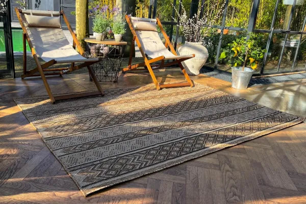 Jute look vloerkleed nr.8690, in diverse maten verkrijgbaar