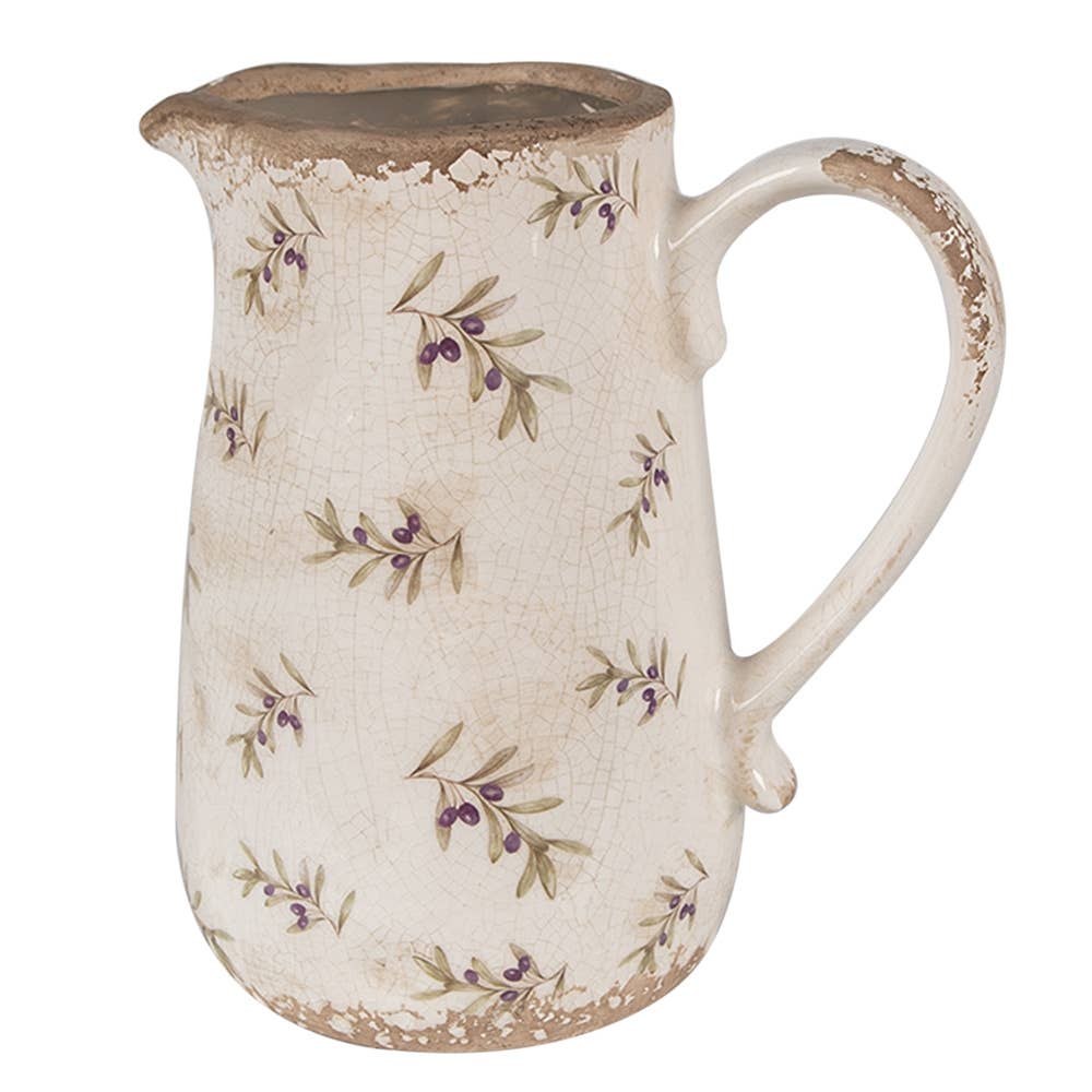 6CE1671M Decoration can 16x12x18 cm Beige Blue Ceramic