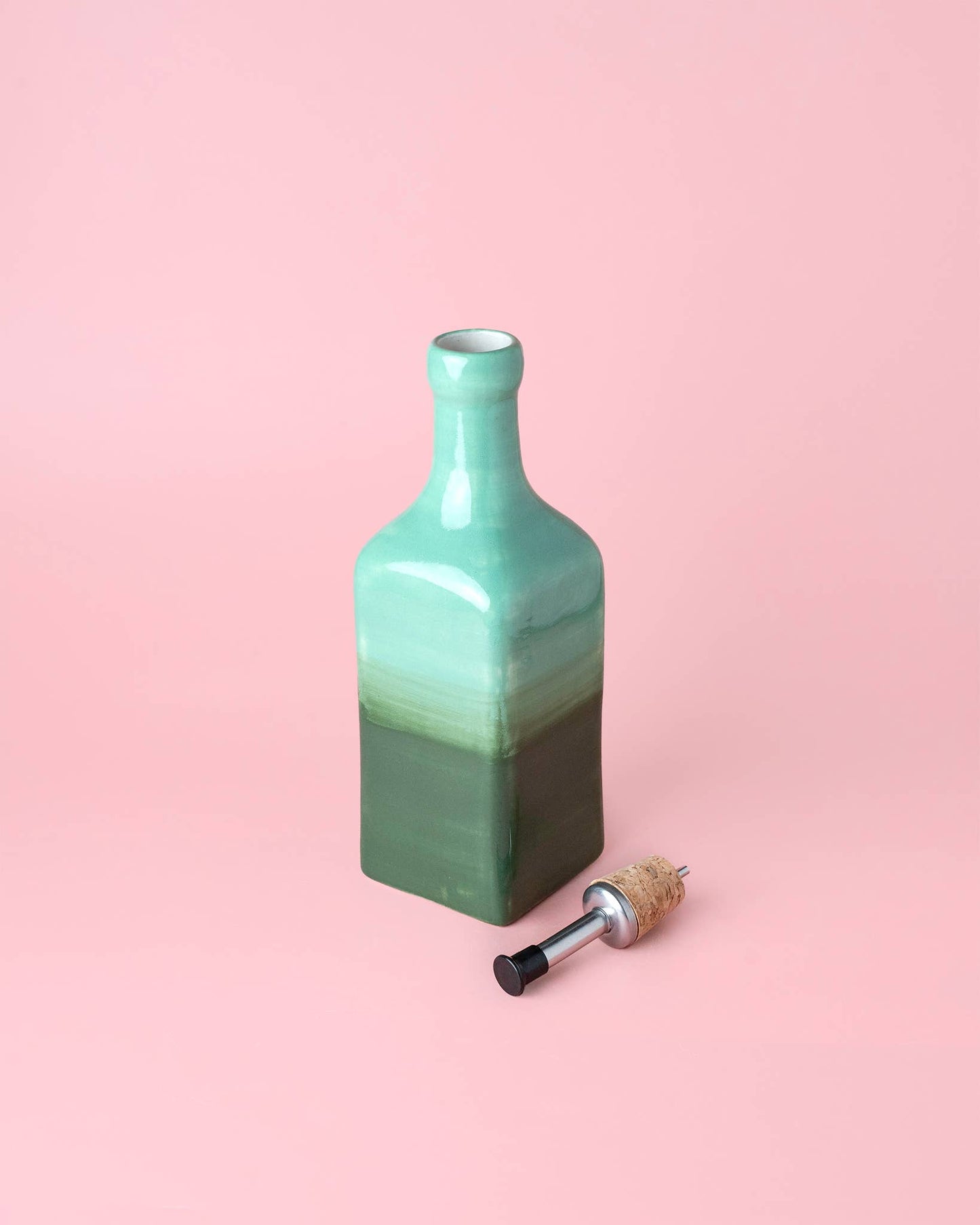 Artisanal Ceramic Oil Dispenser 475ml Green Jade