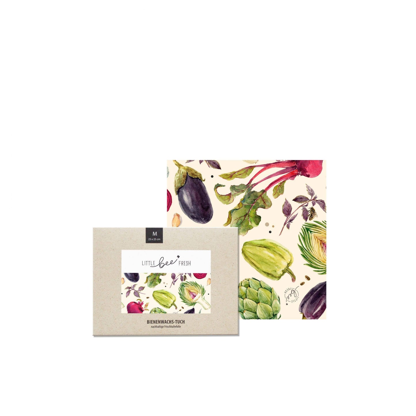 Organic Beeswax Cloth - Vegetable “M” - 25 x 25 cm
