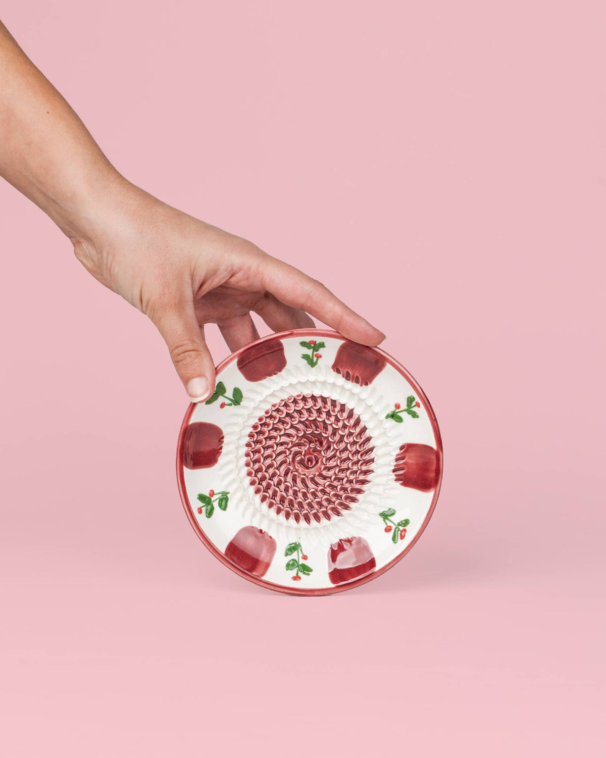 Small Ceramic Garlic Grater Plate - Holly