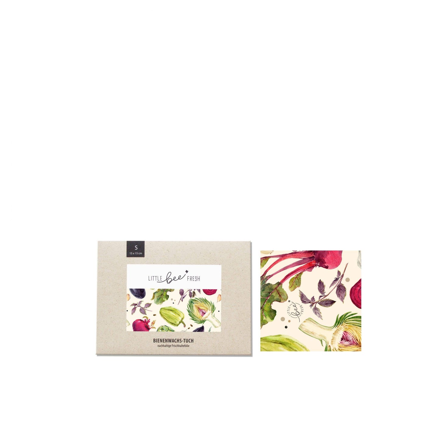 Organic Beeswax Cloth - Vegetable “S” - 15 x 15 cm