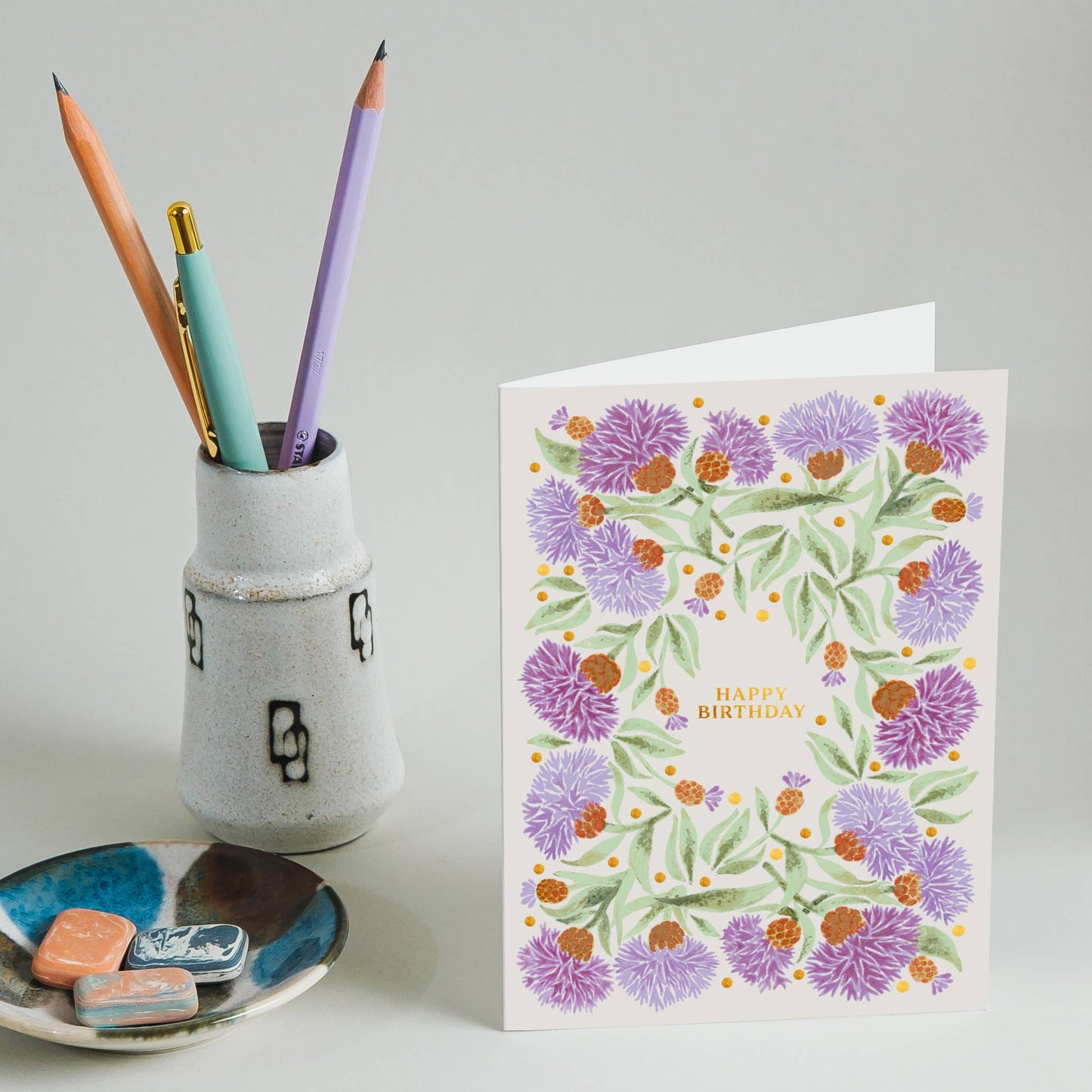 Greeting card - Happy birthday - Knapweed