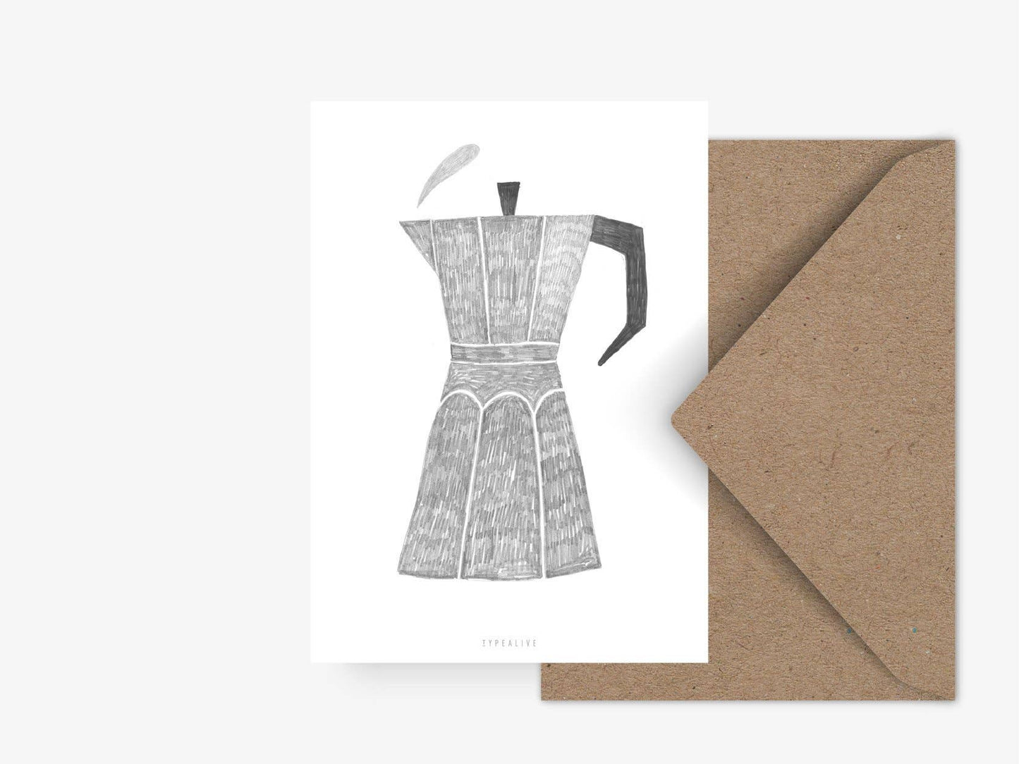 Postcard/coffee pot