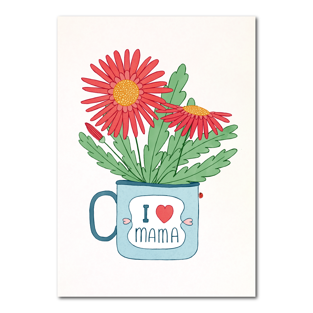 I-heart-mom | Card with flowers