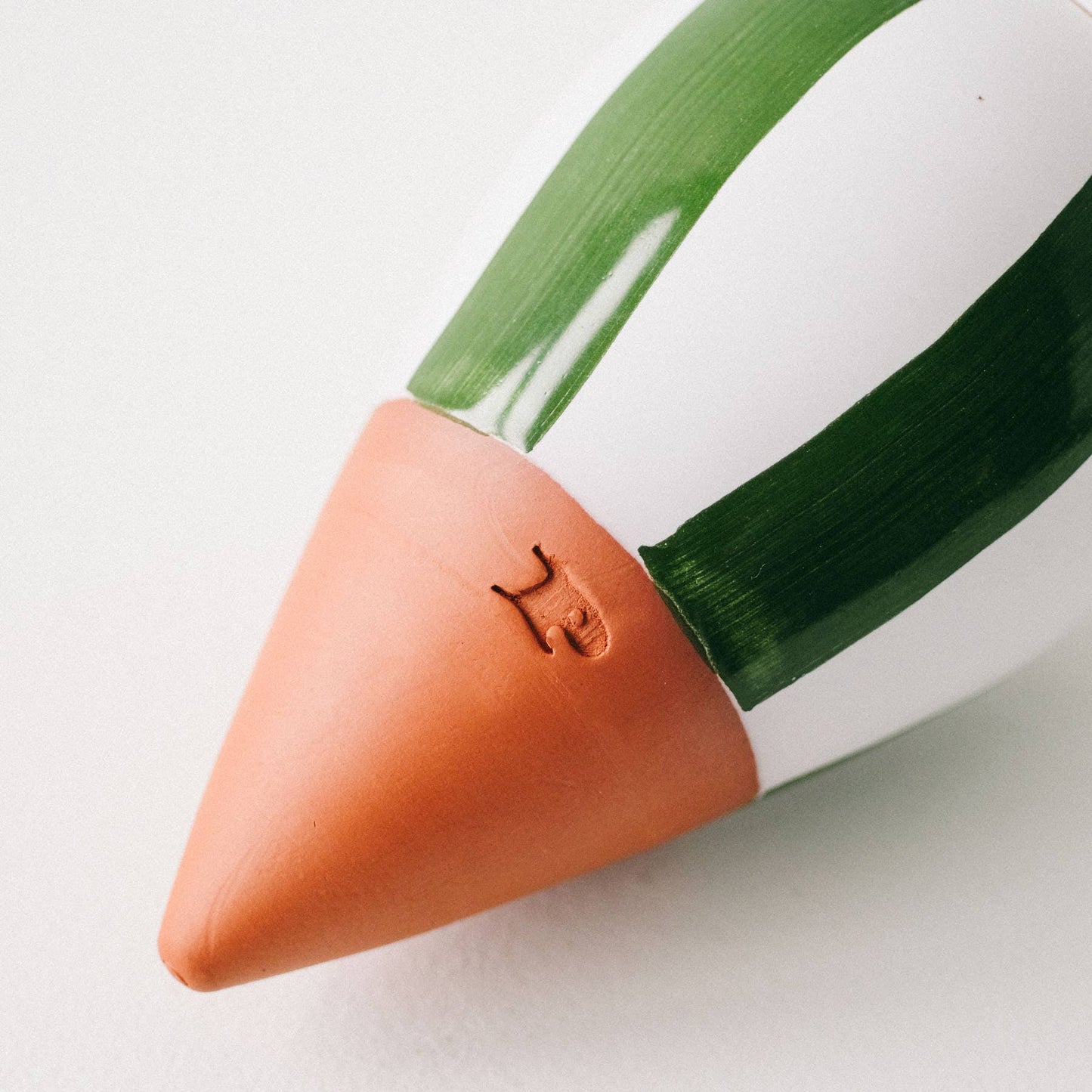 Hydrating Olla - Green and ivory stripes