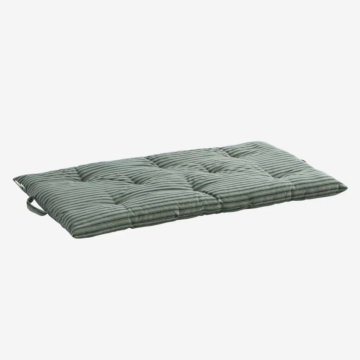 Striped cotton mattress 60x100 cm Cotton, cotton filling - Moss green, charcoal